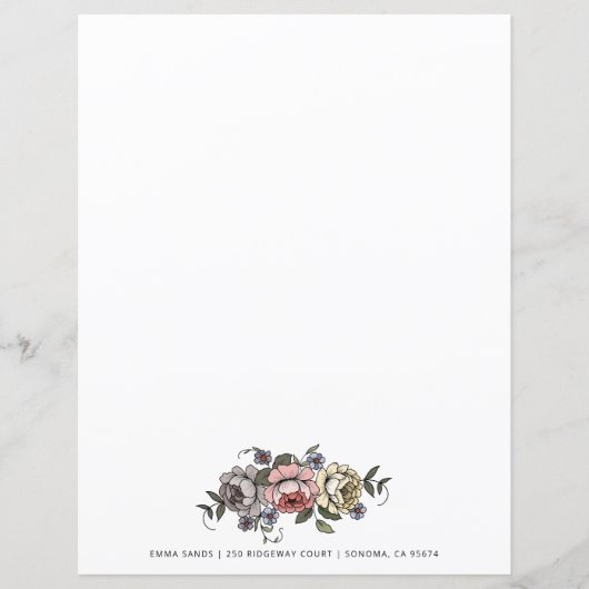 Elegante Boho Botanische Bloemen Roze Gepersonalis (Voorkant)