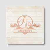 Elegante Boho Botanische Custom Monogram bruiloft Gastenboek (Voorkant)