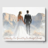 Elegante Boho Botanische Custom Monogram bruiloft Gastenboek (Achterkant)