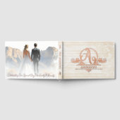 Elegante Boho Botanische Custom Monogram bruiloft Gastenboek (Volledig)