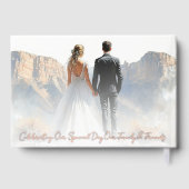 Elegante Boho Botanische Custom Monogram bruiloft Gastenboek (Achterkant)