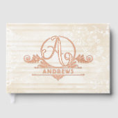 Elegante Boho Botanische Custom Monogram bruiloft Gastenboek (Voorkant)