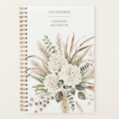 Elegante Boho Botanische Monogram Planner (Voorkant)