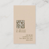 Elegante boho botanische pastel aardse QR-code Visitekaartje (Achterkant)