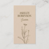 Elegante boho botanische pastel aardse QR-code Visitekaartje (Voorkant)