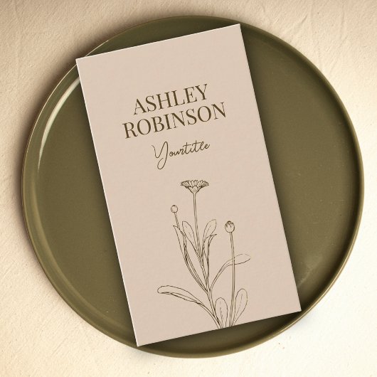 Elegante boho botanische pastel aardse QR-code Visitekaartje