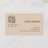 Elegante boho botanische pastel aardse QR-code Visitekaartje (Achterkant)