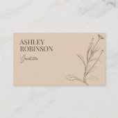 Elegante boho botanische pastel aardse QR-code Visitekaartje (Voorkant)