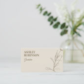 Elegante boho botanische pastel aardse QR-code Visitekaartje (Staand voorkant)
