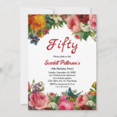 Elegante Boho Botanische Tuin Bloemen 50ste Verjaa Kaart (Voorkant)