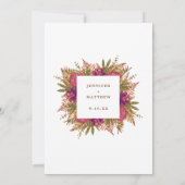 Elegante Boho Botanische Waterverf Bloemenbruiloft Kaart (Achterkant)