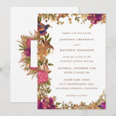 Elegante Boho Botanische Waterverf Bloemenbruiloft Kaart (Voorkant / Achterkant)