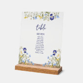 Elegante boho botanische wilde bloemen blauwe brui acryl bord (Hoek)