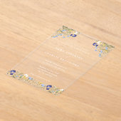 Elegante Boho Botanische wilde bloemen Script Wedd Acryl Uitnodigingen (Laagn)