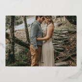 Elegante Boho Bourgondië Blush Bloemen Foto Folie Uitnodiging (Achterkant)