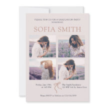 Elegante Boho Bow Graduation Party Uitnodiging