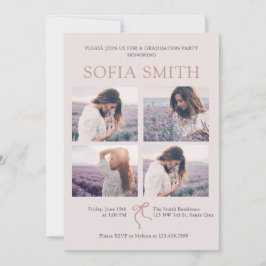 Elegante Boho Bow Graduation Party Uitnodiging