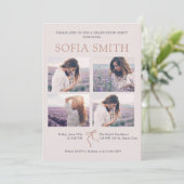 Elegante Boho Bow Graduation Party Uitnodiging (Staand voorkant)