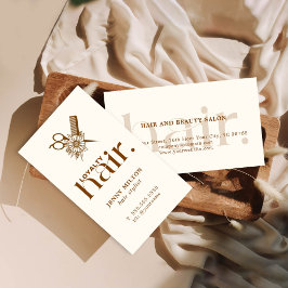 Elegante Boho Brown Schaar Hair Stylist Visitekaartje