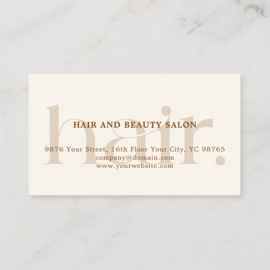 Elegante Boho Brown Schaar Hair Stylist Visitekaartje (Achterkant)