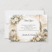 Elegante Boho Bruiloft Bedankkaart (Voorkant)