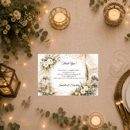 Elegante Boho Bruiloft Bedankkaart