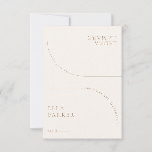 Elegante Boho bruiloft digitale gast plaats kaart (Voorkant)