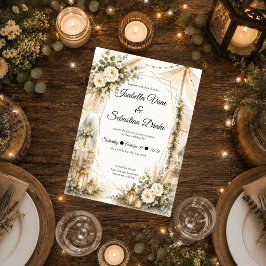 Elegante Boho Bruiloft Kaart
