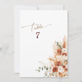 Elegante Boho Bruiloft Receptie Tafel Kaart (Achterkant)