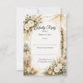 Elegante Boho Bruiloft RSVP Kaartje (Voorkant)