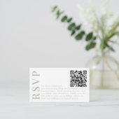 Elegante Boho Bruiloft RSVP QR-codekaarten Informatiekaartje (Staand voorkant)