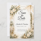 Elegante Boho Bruiloft Save The Date (Voorkant)