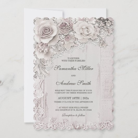 Elegante  Boho bruiloft Sjablonen Kaart (Voorkant)