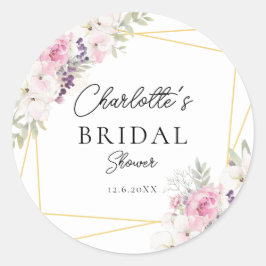 Elegante Boho Bruiloftsborrel   Ronde Sticker