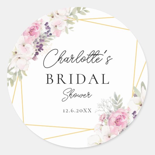 Elegante Boho Bruiloftsborrel   Ronde Sticker (Voorkant)