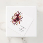 Elegante Boho Burgundy Herfst Bloem Bruiloft Bedankjes Labels (In situ)