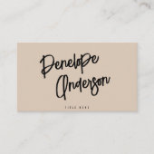 Elegante Boho Cacao Cream QR Code Modern Uniek Visitekaartje (Voorkant)