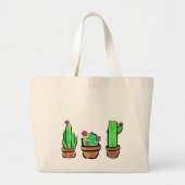 Elegante boho Cactus cactussen vetplanten Grote Tote Bag (Voorkant)