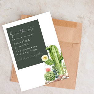 Elegante Boho Cactus Woestijn Succulent Bewaar de Save The Date