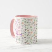 Elegante Boho Chic Bloem Monogrammok - L Mok (Voorkant links)
