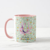 Elegante Boho Chic Bloem Monogrammok - U Mok (Links)