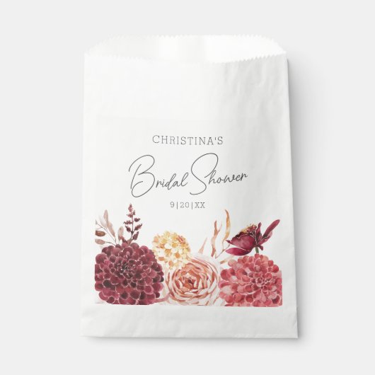 Elegante Boho Chic Bloemachtige Bruidsbruiloft Bedankzakje (Voorkant)