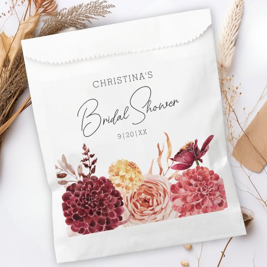 Elegante Boho Chic Bloemachtige Bruidsbruiloft Bedankzakje