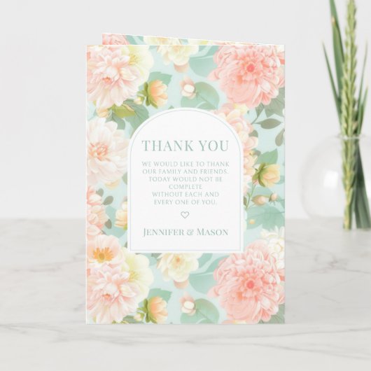 Elegante Boho Chic Bloemen bruiloft opvouwbaar Programma (Achterkant)