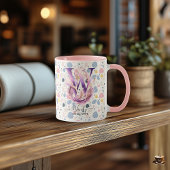 Elegante Boho Chic Bloemige Monogram Moederdag Mok