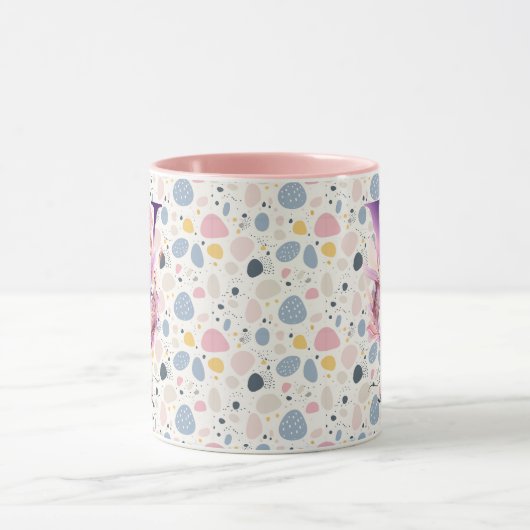 Elegante Boho Chic Bloemige Monogrammok - W Mok (Midden)