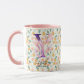 Elegante Boho Chic Bloemige Monogrammok - Y Mok (Links)
