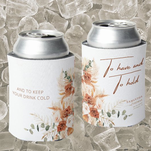 Elegante Boho-Chic Bright Bold Terracotta bruiloft Blikjeskoeler