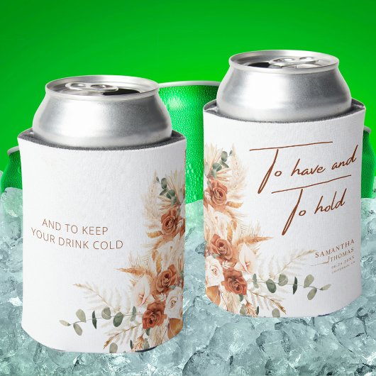 Elegante Boho-Chic Bright Bold Terracotta bruiloft Blikjeskoeler