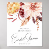 Elegante Boho Chic Bruiloft Borrel Welkomstbord Poster (Voorkant)